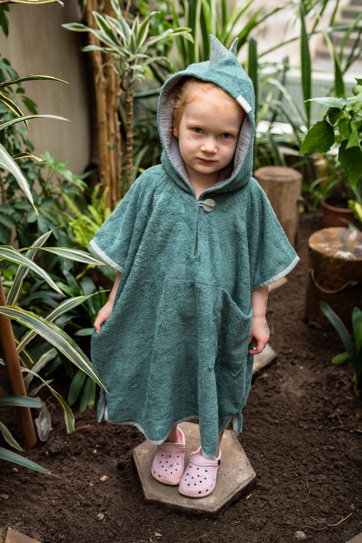 Short-Sleeve Poncho DINOSAUR - For KIDS (Size 122-150)